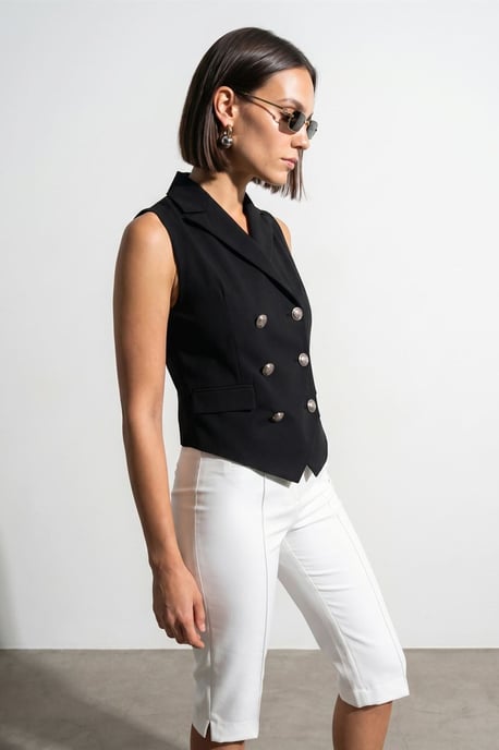 Women's Shawl-collar Woven Waistcoat - Image 2