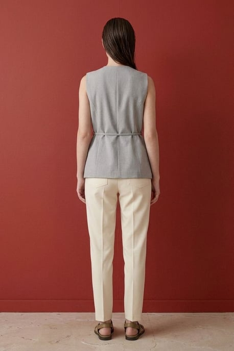 Gestrikt crêpe vest - Image 6