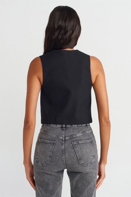 Dames Korte Geweven Gilet - Image 2
