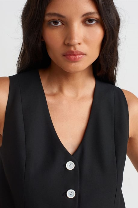 Dames Korte Geweven Gilet - Image 4