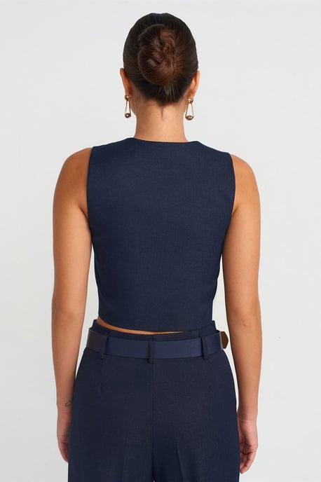 Dames Getailleerd Korte Mouw Vest - Image 2