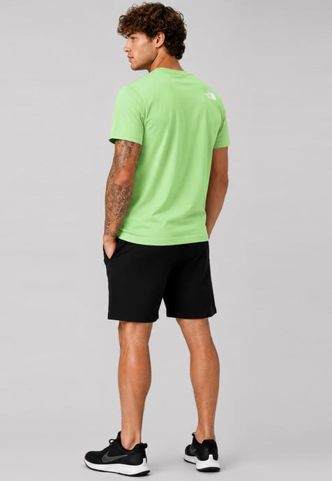 The North Face Men's Simple Dome T-Shirt & French Terry Shorts Set – Lime Green / Black - Image 3