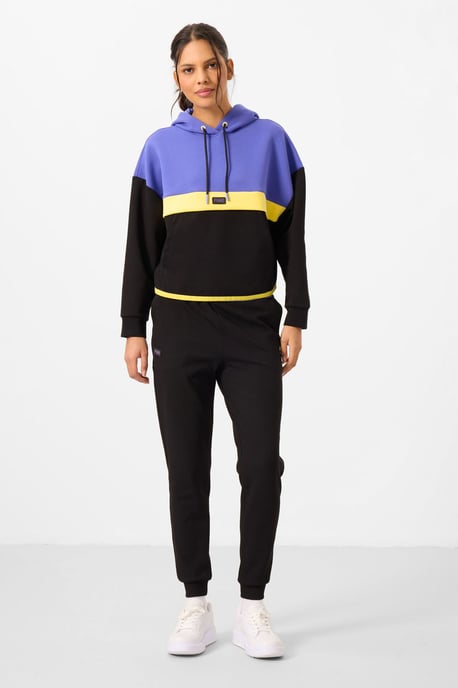 Kleurblok Hooded Sweater en Broek Set - Image 4