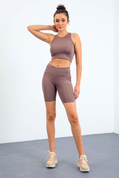 Mouwloze Slim-fit Actieve Set Met Fietsshorts - Image 2