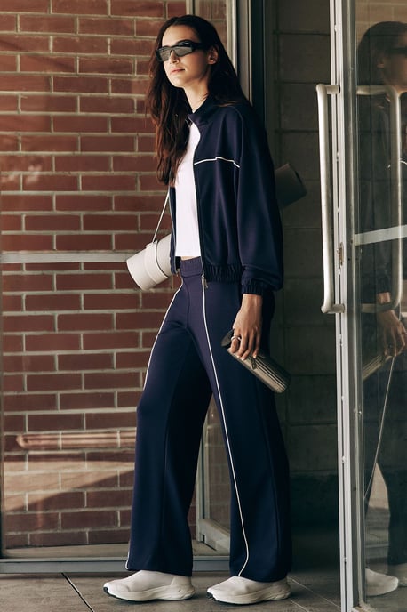 Oversized Zip-collar Tracksuit Set - Image 1