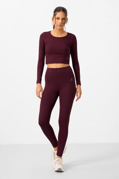 Katoenen Elastaan Crop T-Shirt en Legging Set - Image 2