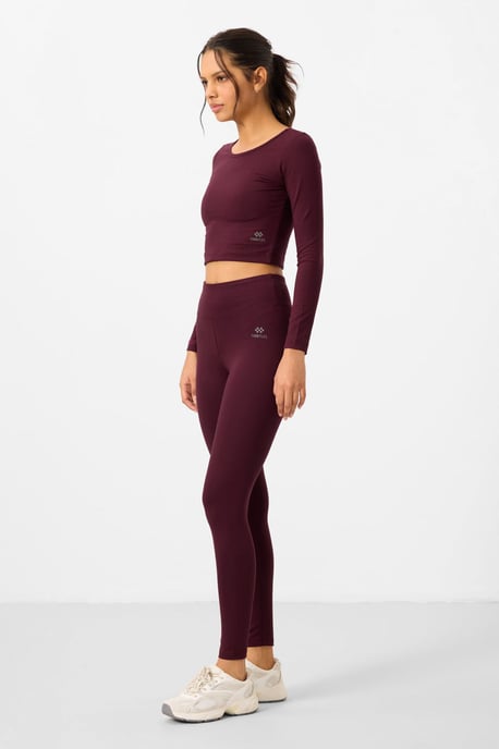 Katoenen Elastaan Crop T-Shirt en Legging Set - Image 4