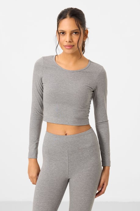 Katoenen Elastan Crop T-shirt en Legging Set - Image 6