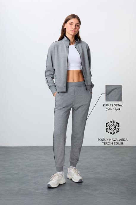 Overmaatse Sweatshirt met Ritssluiting en Broek Set - Image 2