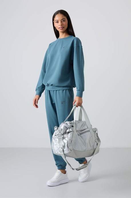 Oversized Sweatshirt en Elastische Taillebroek Set - Image 2