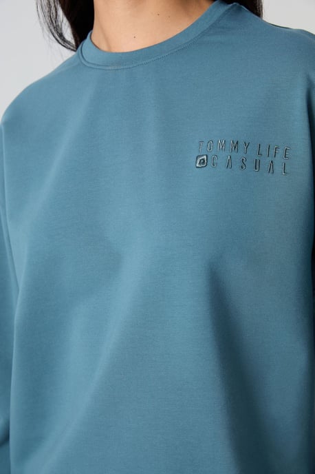 Oversized Sweatshirt en Elastische Taillebroek Set - Image 3