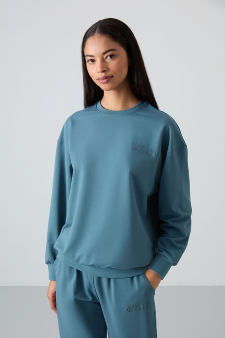 Oversized Sweatshirt en Elastische Taillebroek Set - Image 4