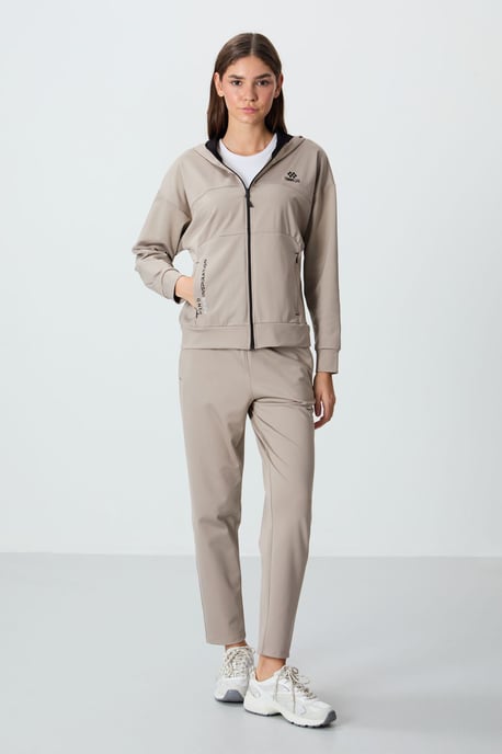 Dames Hoodie Met Rits En Broek Set - Image 2