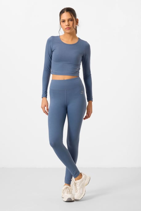 Katoenen Elastaan Crop T-Shirt en Legging Set - Image 2