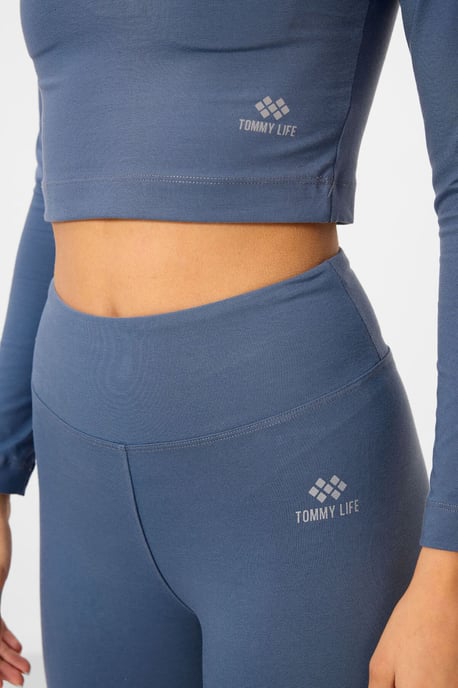 Katoenen Elastaan Crop T-Shirt en Legging Set - Image 3