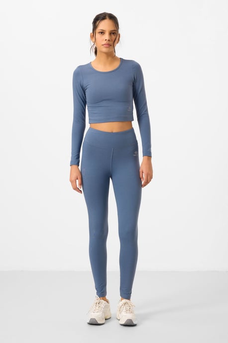 Katoenen Elastaan Crop T-Shirt en Legging Set - Image 4