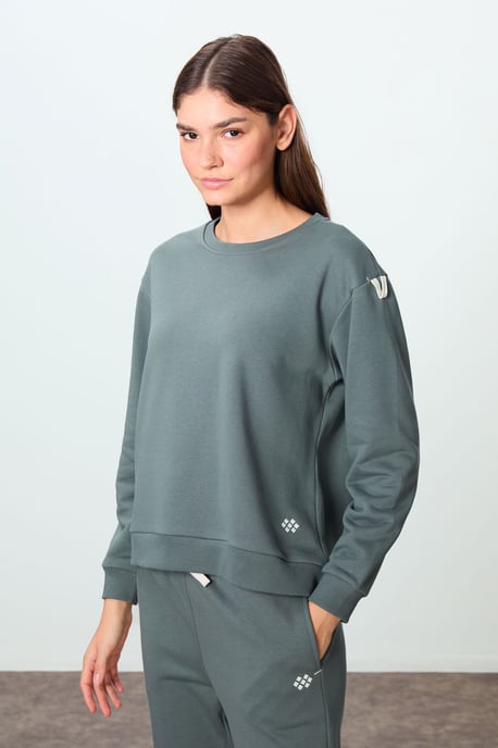 Oversized Katoenen-Polyester Sweatshirt en Broek Set - Image 2