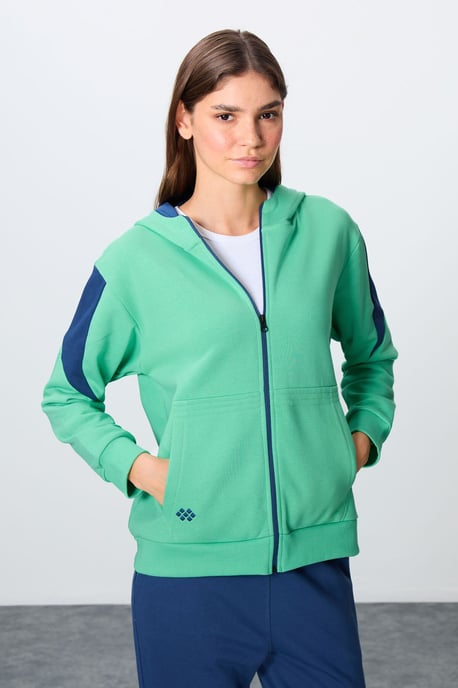 Oversized Hooded Rits Sweatshirt en Broek Set - Image 2