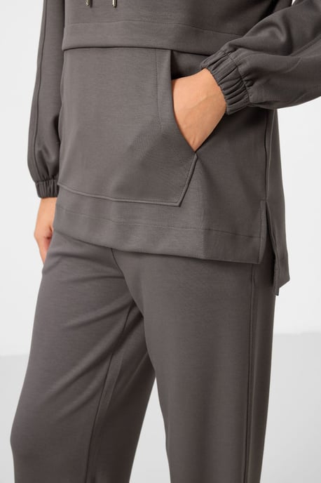 Oversized Hooded Sweatshirt And Wide-Leg Pants Set - Image 4