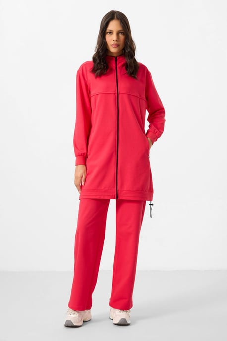 Dames Katoenmix Sweatshirt en Brede Broek Set - Image 4