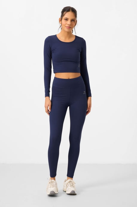 Katoenen Elastaan Crop T-Shirt en Leggings Set - Image 2