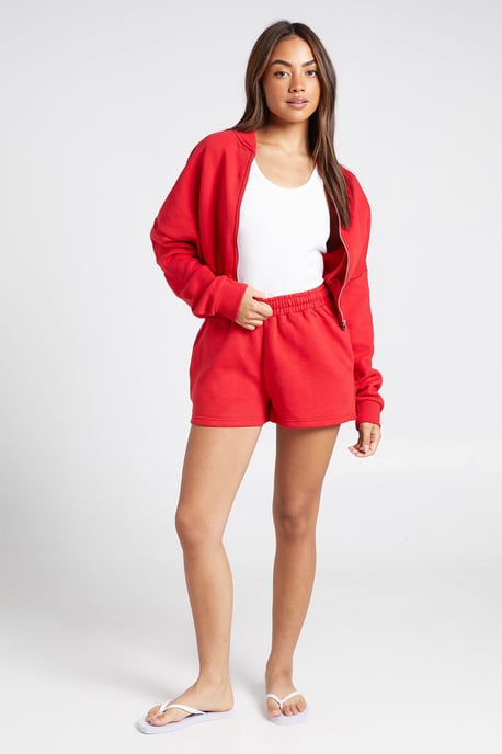 Deep Hem Zip Through Bomber Short Tracksuit - Image 1