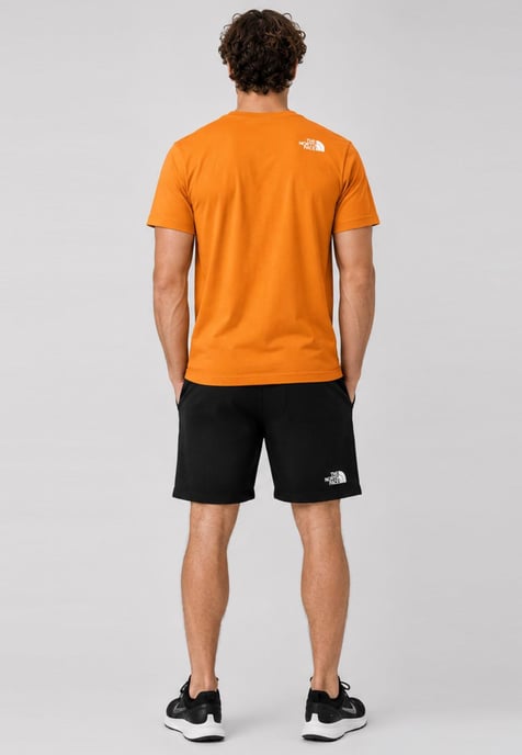 The North Face Men's Simple Dome T-Shirt & French Terry Shorts Set – Orange / Black - Image 2