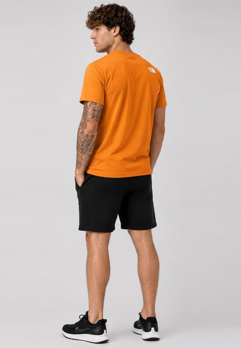 The North Face Men's Simple Dome T-Shirt & French Terry Shorts Set – Orange / Black - Image 3