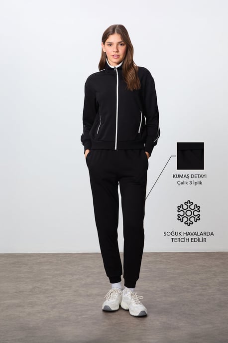 Oversized sweatshirt met ritssluiting en bijpassende broek set - Image 1