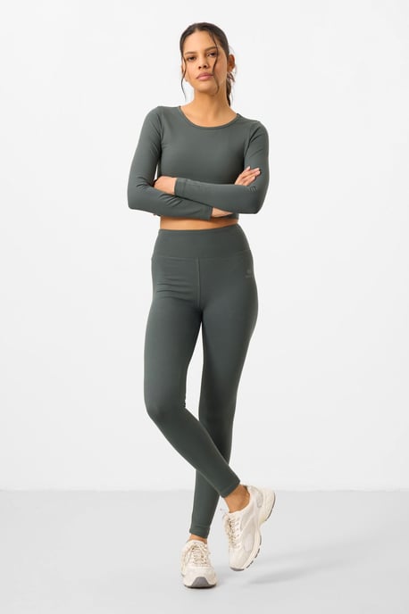 Katoenen Elasthaan Crop T-Shirt en Leggings Set - Image 2
