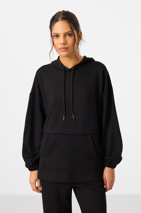 Oversized Hooded Sweatshirt And Wide-Leg Pants Set - Image 3