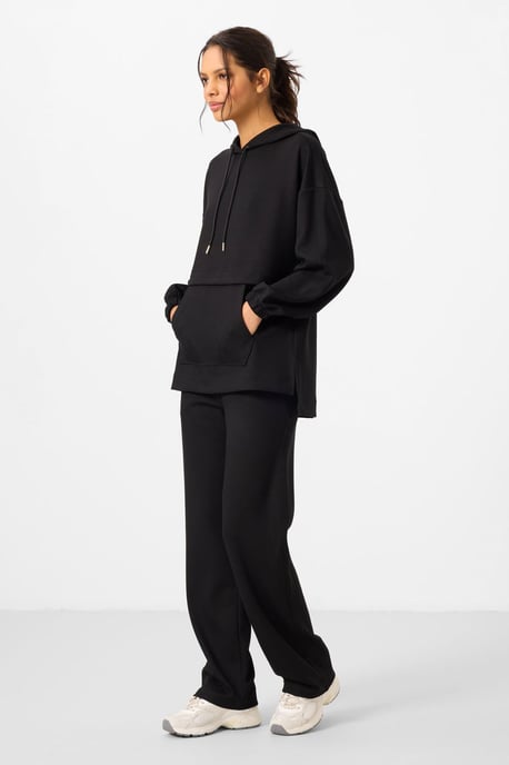 Oversized Hooded Sweatshirt And Wide-Leg Pants Set - Image 5