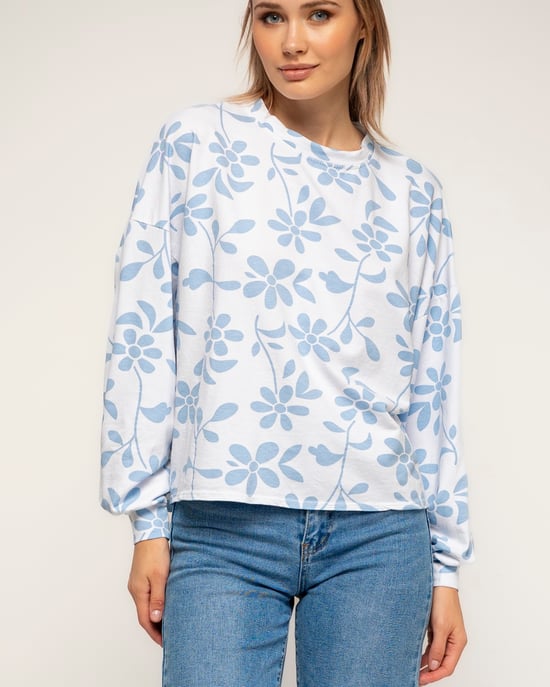 Sweatshirt met lange mouwen en bloemenprint - Image 3