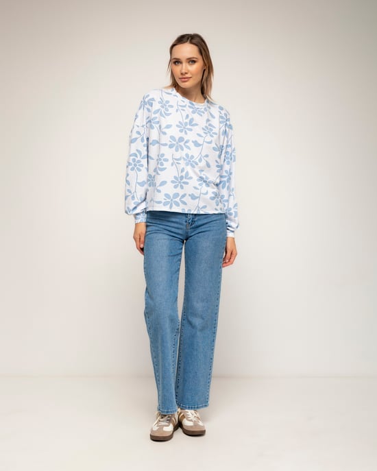 Sweatshirt met lange mouwen en bloemenprint - Image 4