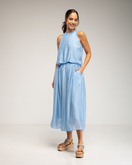 Midi-rok met elastische taille en verschillende lagen - Image 1