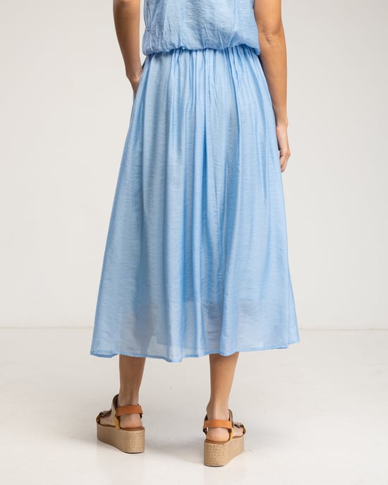 Midi-rok met elastische taille en verschillende lagen - Image 3