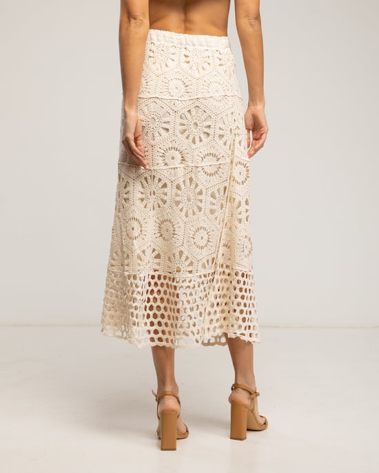 Midi crochet skirt with elastic waistband - Image 3