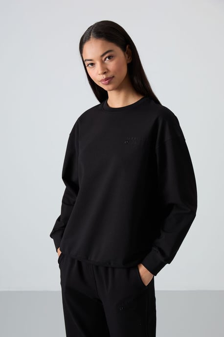 Oversized Sweatshirt en Broek met Elastische Tailleband Set - Image 5