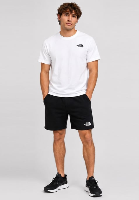 The North Face Men's Simple Dome T-Shirt & French Terry Shorts Set – White / Black - Image 1
