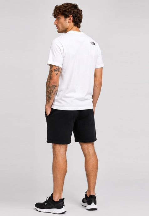 The North Face Men's Simple Dome T-Shirt & French Terry Shorts Set – White / Black - Image 3
