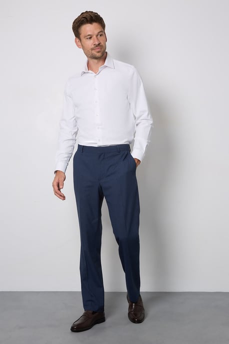 Navy Marl Tailored Fit Suit Trousers - Image 1