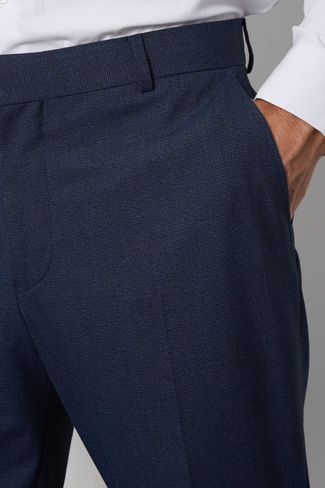 Navy Marl Tailored Fit Suit Trousers - Image 4