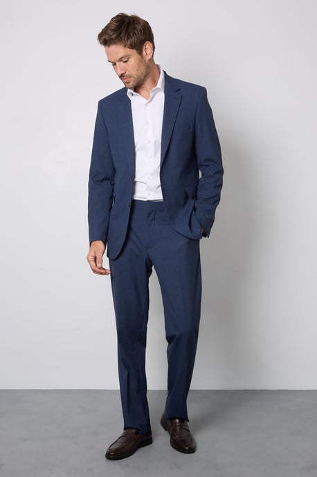 Navy Marl Tailored Fit Suit Trousers - Image 5