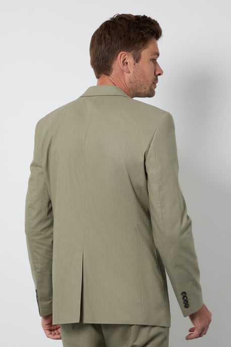 Light Green Linen Slim Fit Suit Jacket - Image 3