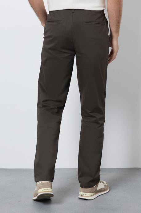 Dark Khaki Pleat Front Straight Fit Chino - Image 3