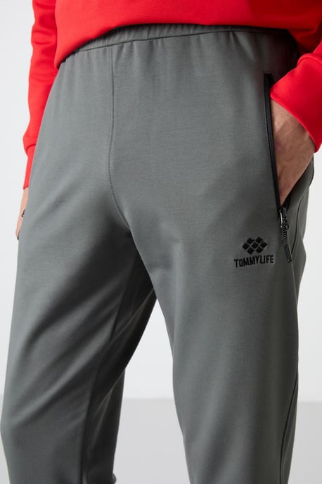 Heren Effen Pull-on Sweatpants Met Ritszak - Image 3