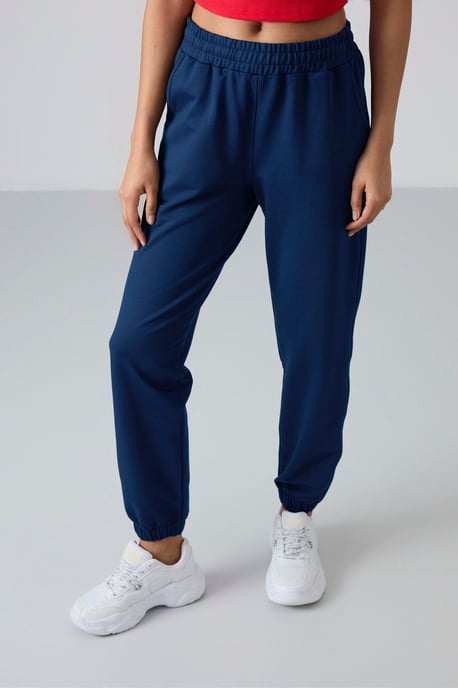 Dam High-Waist Avslappnade Fleecejoggers - Image 3