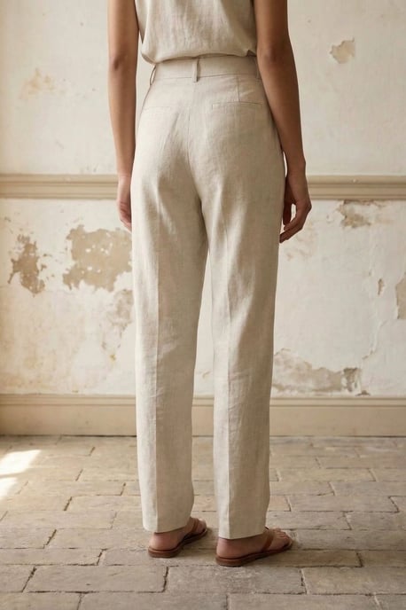 Hoge Taille Rechte Crepe Broeken - Image 3