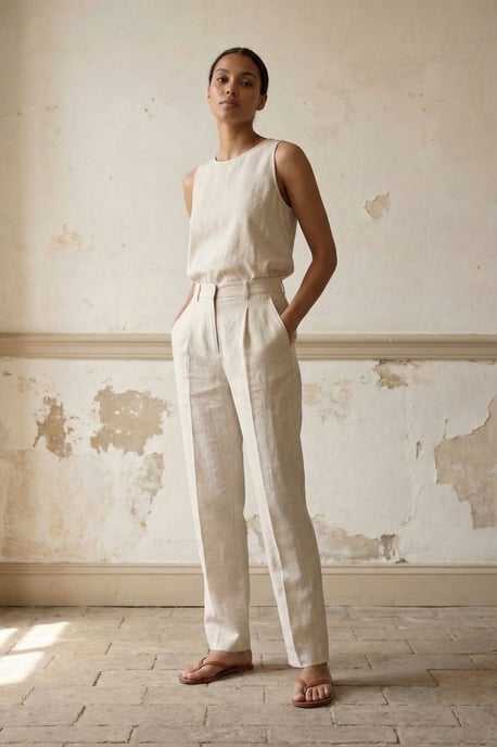 Hoge Taille Rechte Crepe Broeken - Image 4