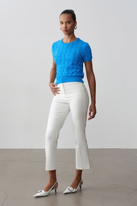 High-waisted Flared Capri Broek - Image 1